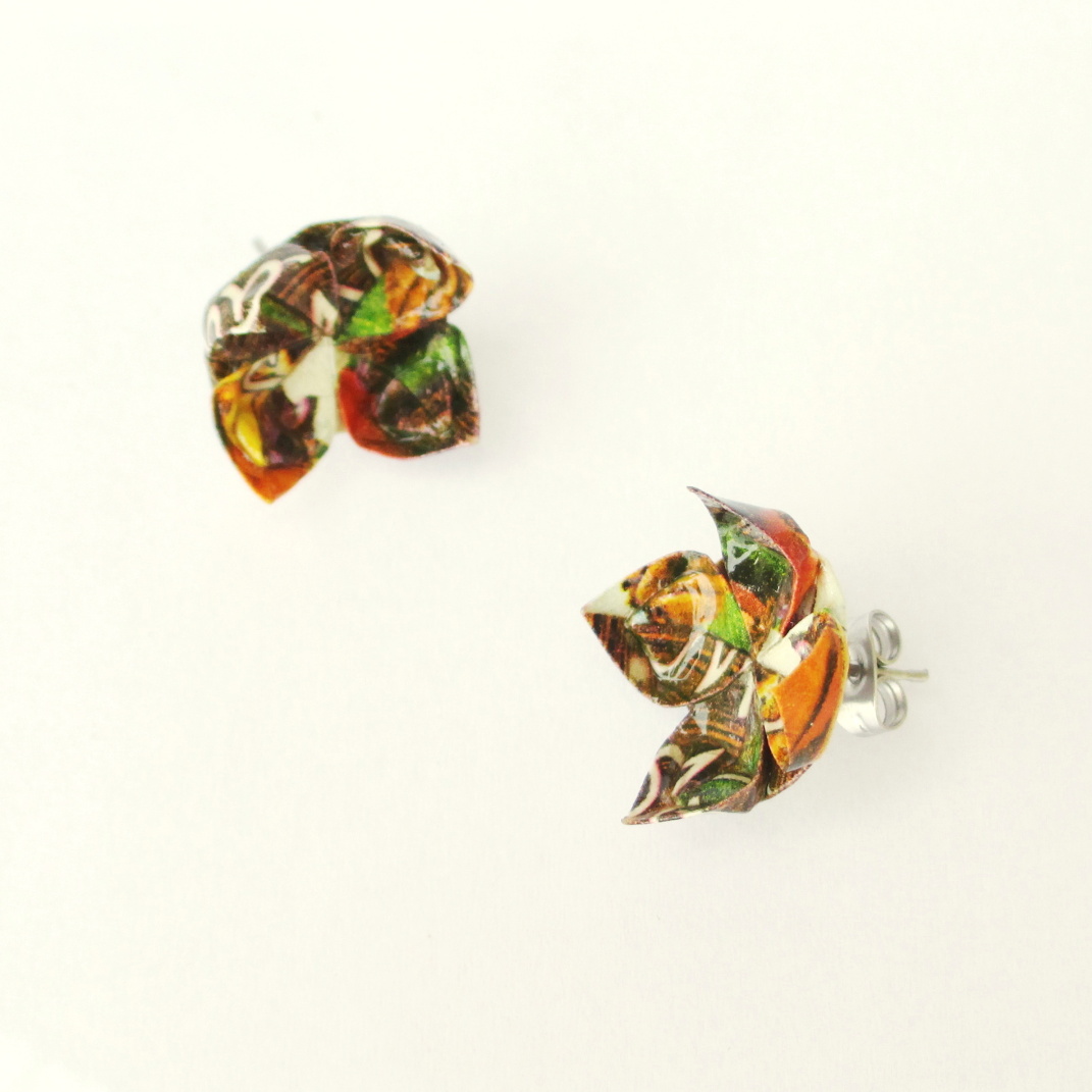 Náušnice "V barvách podzimu" (lotos)