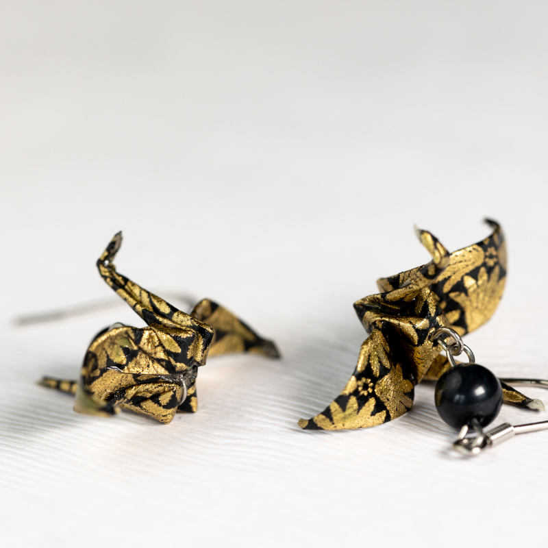 Náušnice "Dotek luxusu" (jeřáb se sokolím okem)