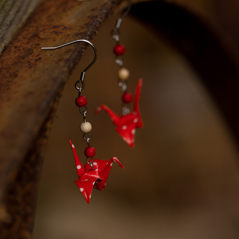 Náušnice "Ferda mravenec" (jeřáb)