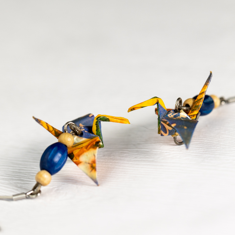 Náušnice "Zimní čas" (jeřáb)