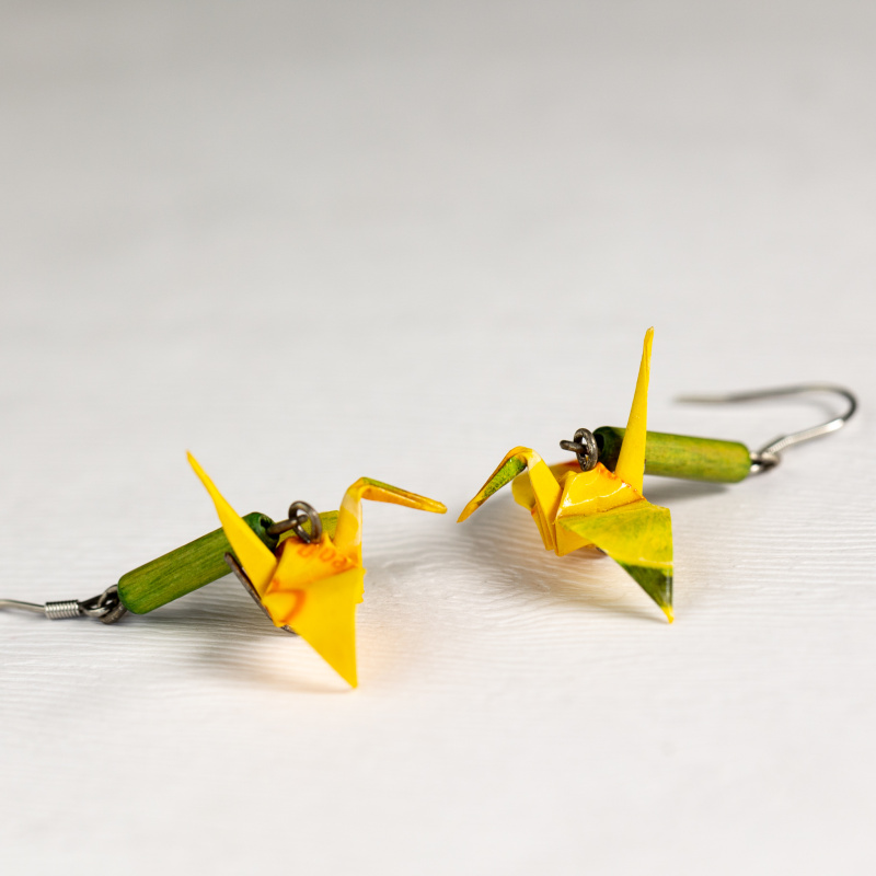 Náušnice "Citrusové květy" (jeřáb)