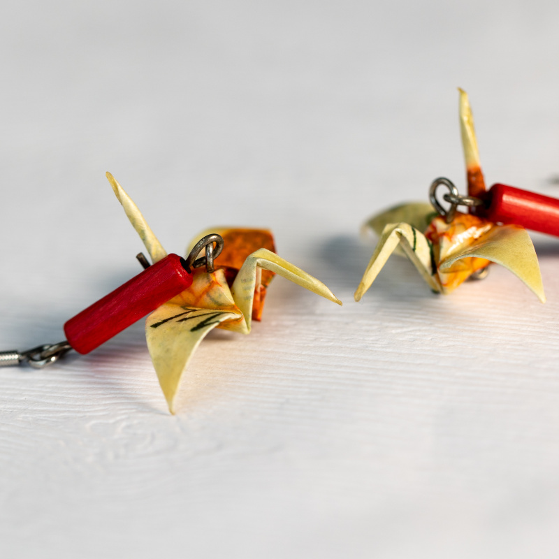 Náušnice "Jemně citrusové" (jeřáb)