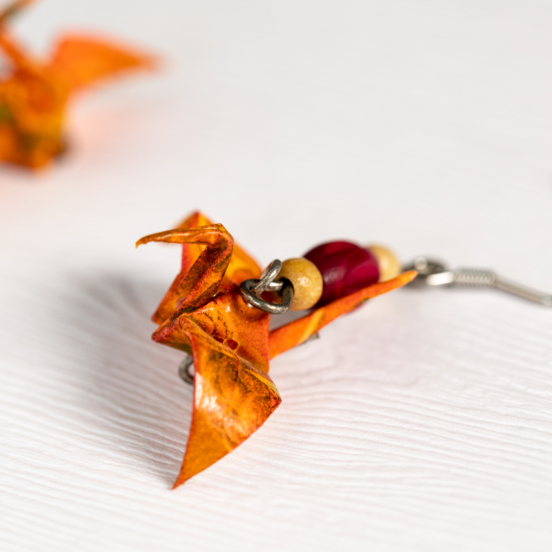 Náušnice "Malinová" (jeřáb)