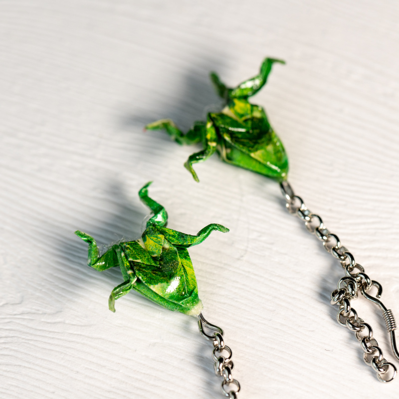 Náušnice "Mátová" (žabka)