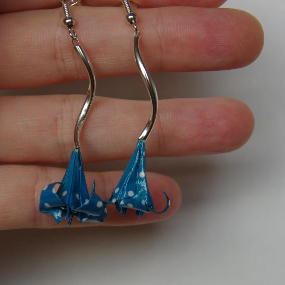 Náušnice "Modrý s puntíky" (lilie)