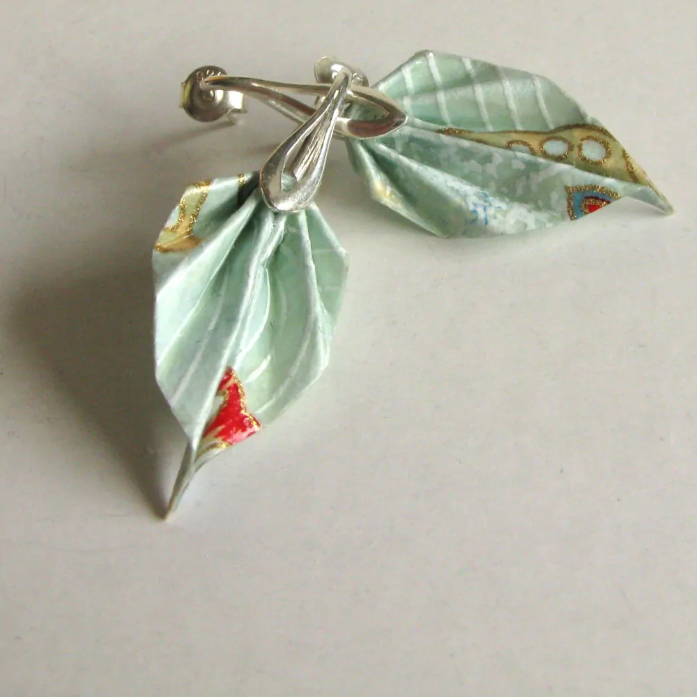 Náušnice "Kapka krve v moři" (listy)