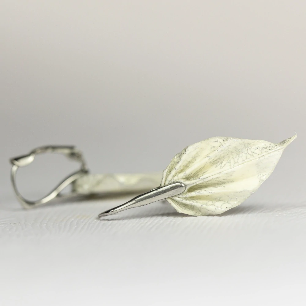 Náušnice "Stříbrné chryzantémy" (listy)