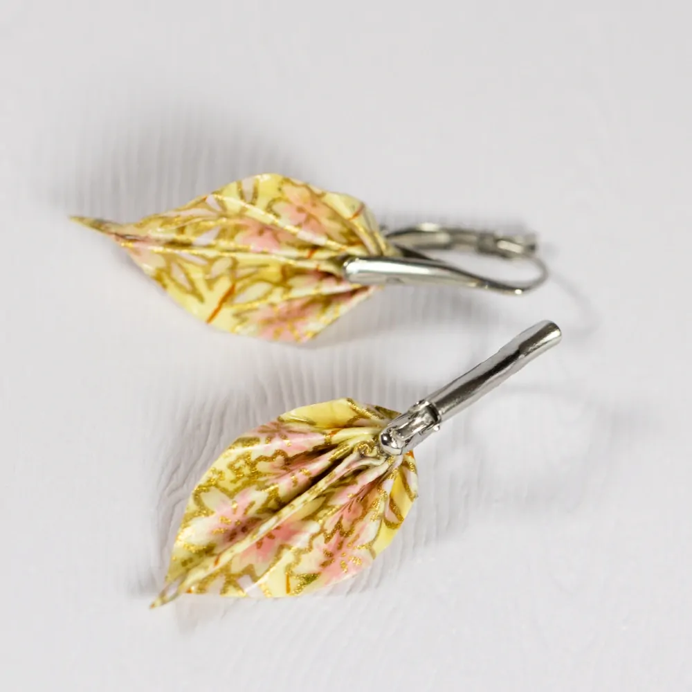 Náušnice "Růžové snění" (listy)