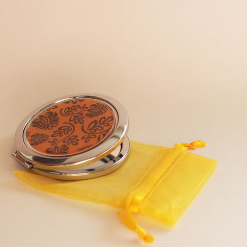 Zrcátko Folklórní ornamenty v oranžové