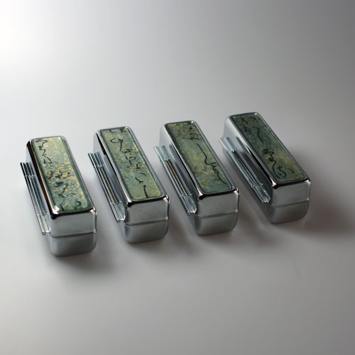 "Kaligrafie v modré" (krabička na rtěnku)