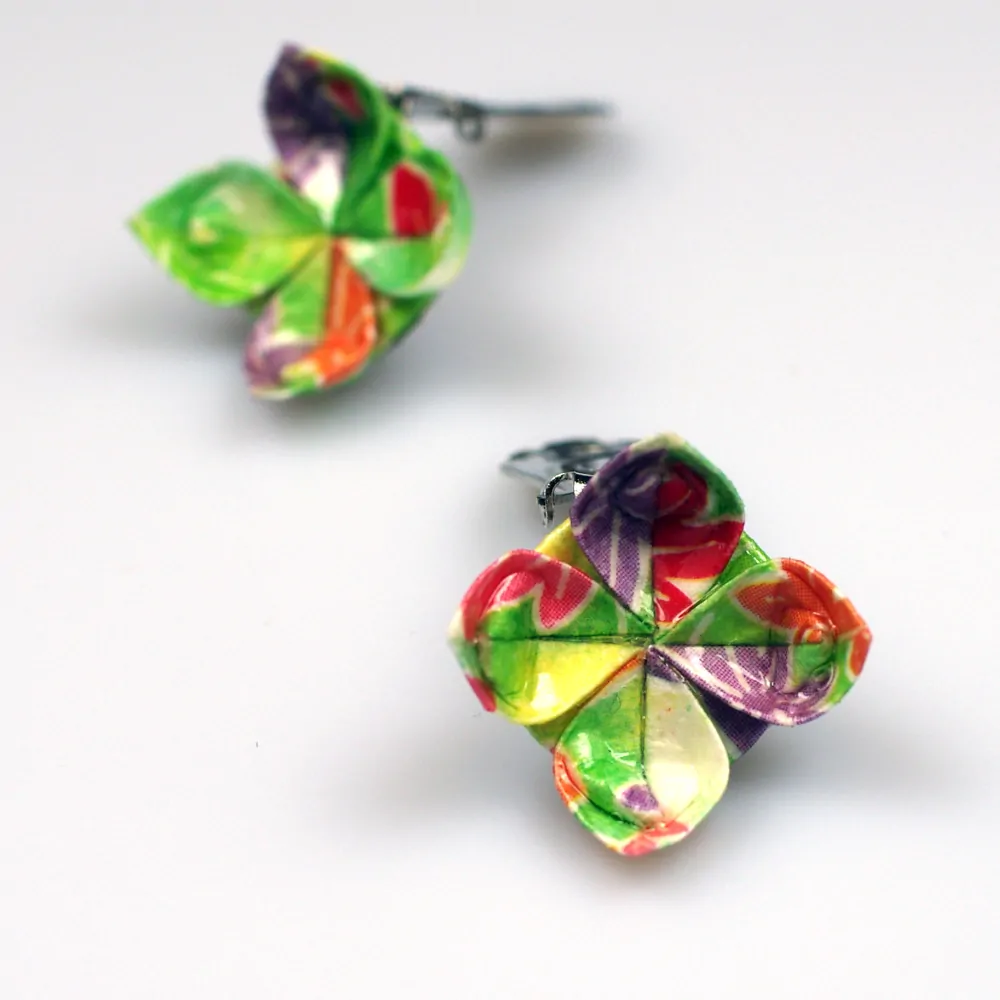 Náušnice "Všechny barvy podzimu" (lotos, klipsy)