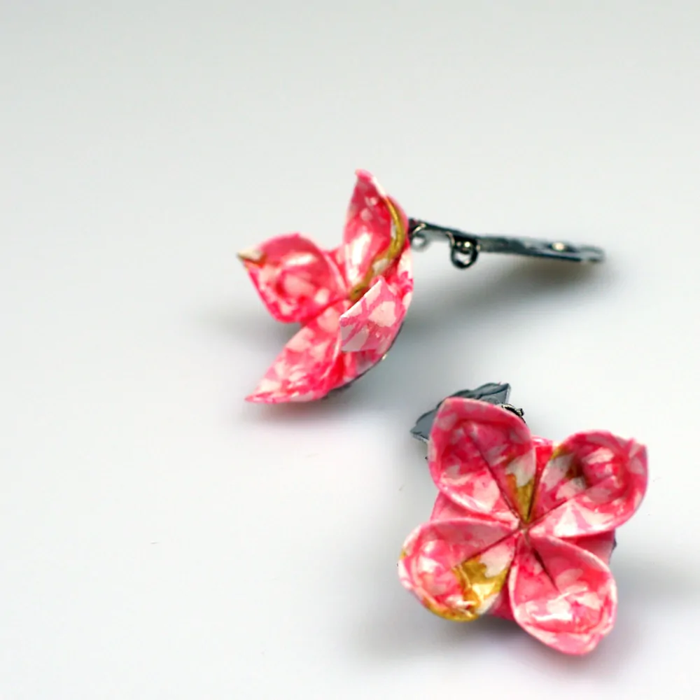 Náušnice "Růžové jarní snění" (lotos, klipsy)