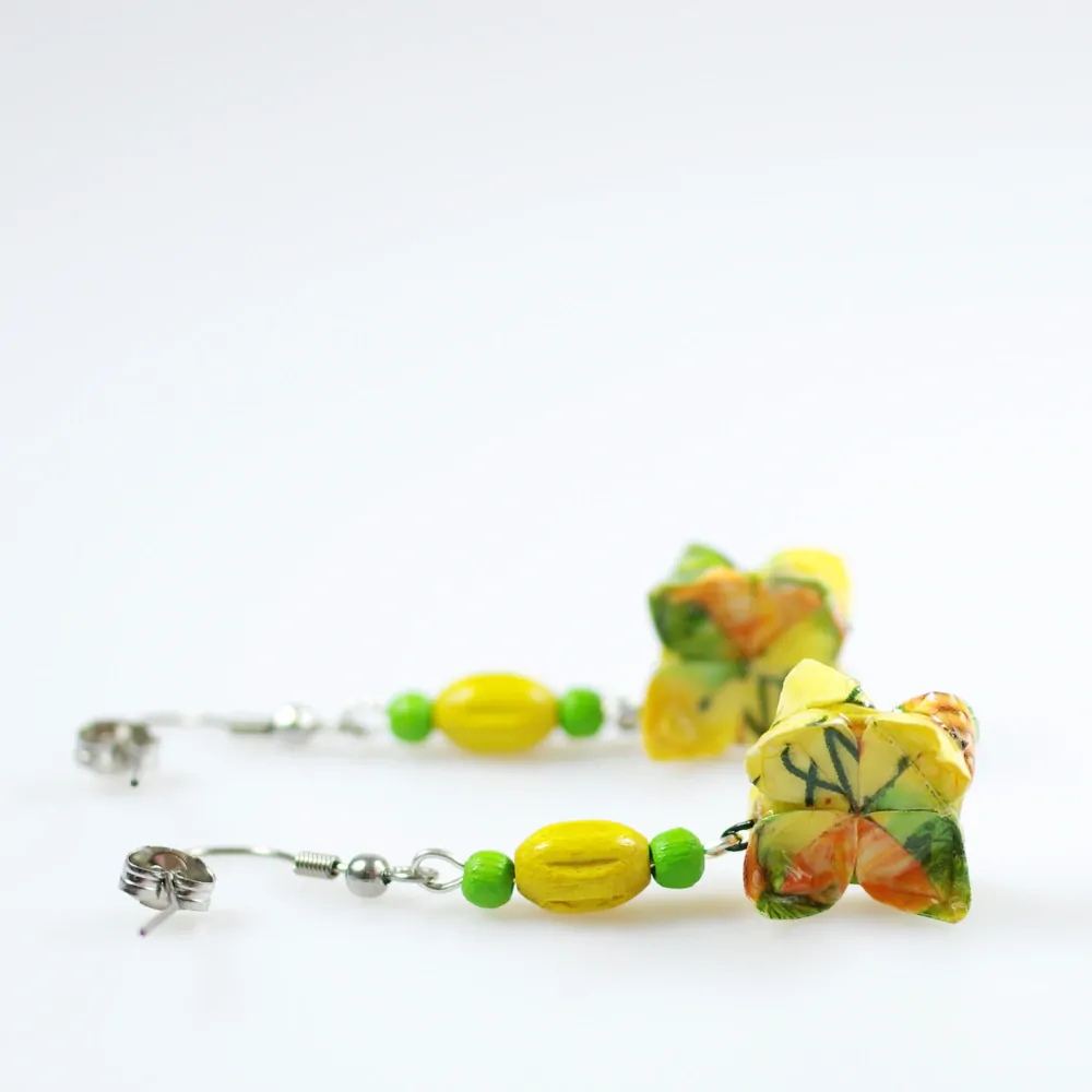 Náušnice "Mátový s medem" (dvojitý lotos)