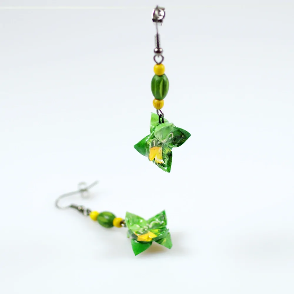 Náušnice "Máta s citrónem" (dvojitý lotos)