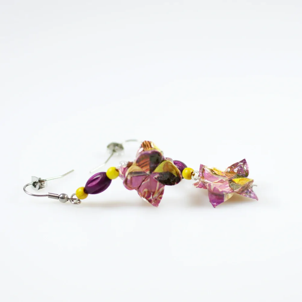 Náušnice "Švestková láska" (dvojitý lotos)