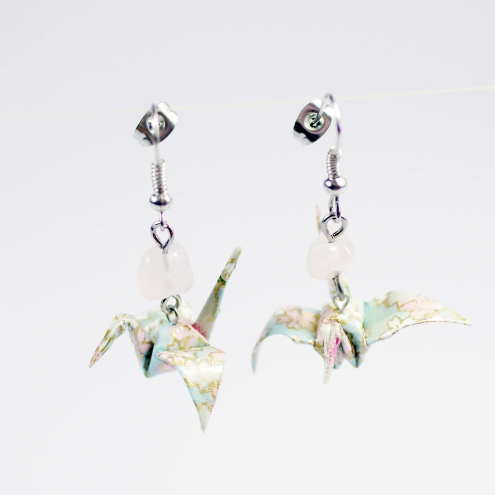 Náušnice "Něžné květy" (jeřáb s růženínem)