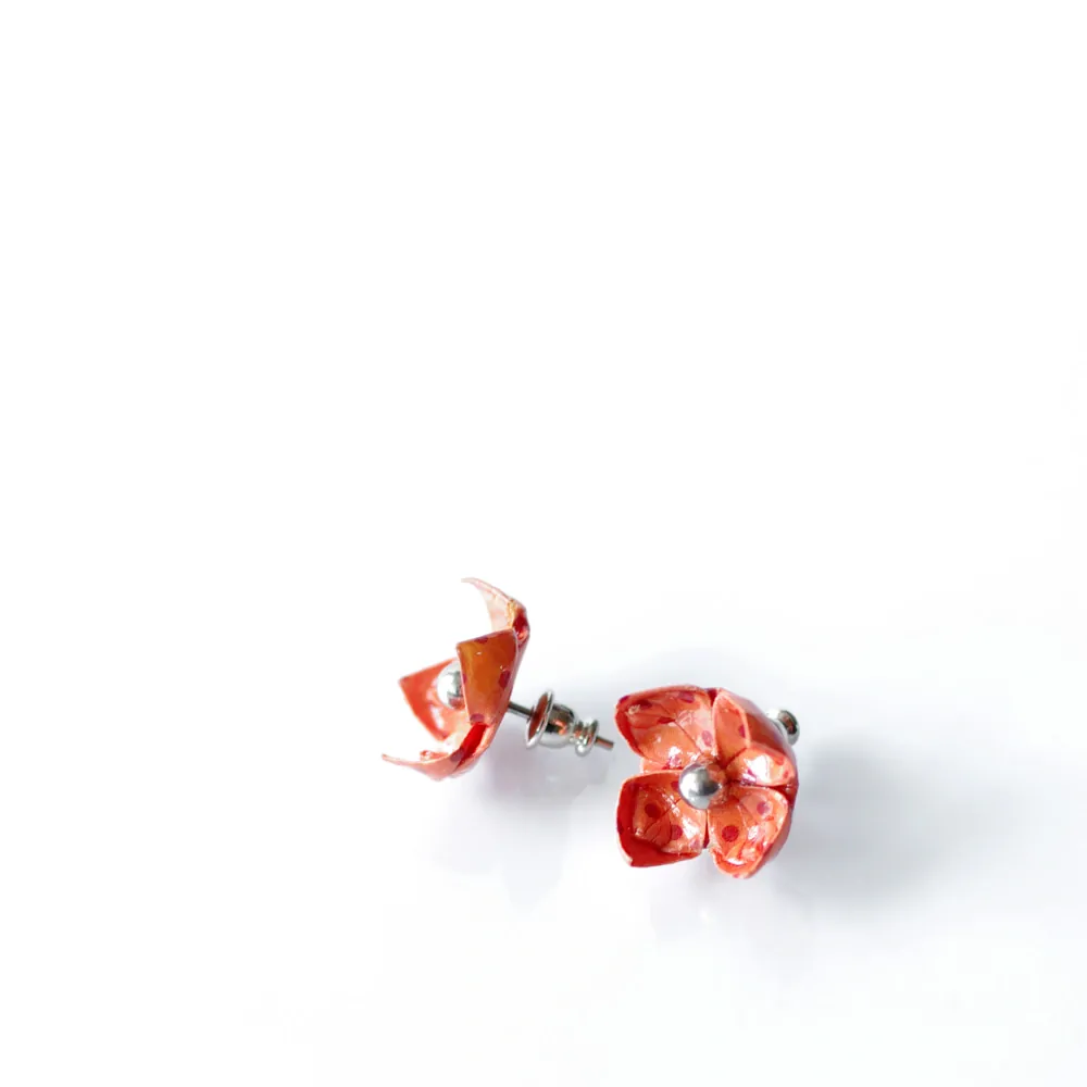Náušnice "Puntíky v terakotě" (lotos)