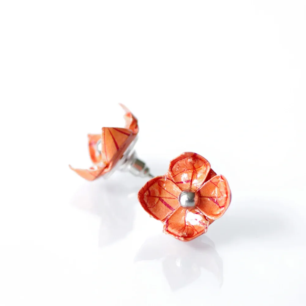 Náušnice "Rudé linky" (lotos)