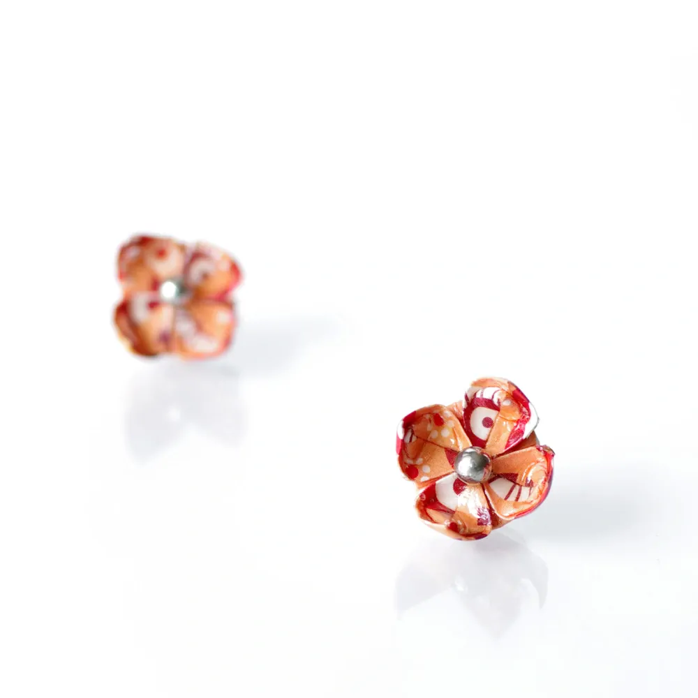 Náušnice "Oranžová ornamentální" (lotos)