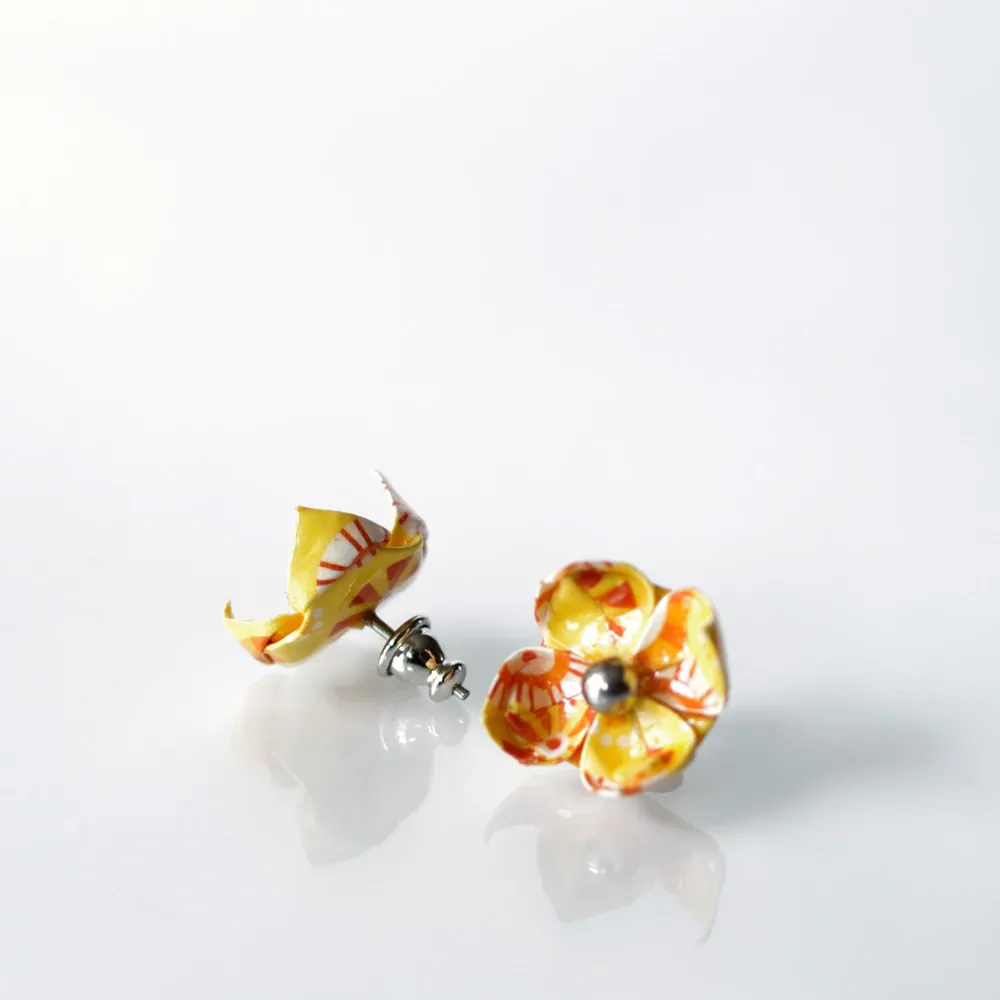 Náušnice "Žluté ornamenty" (lotos)