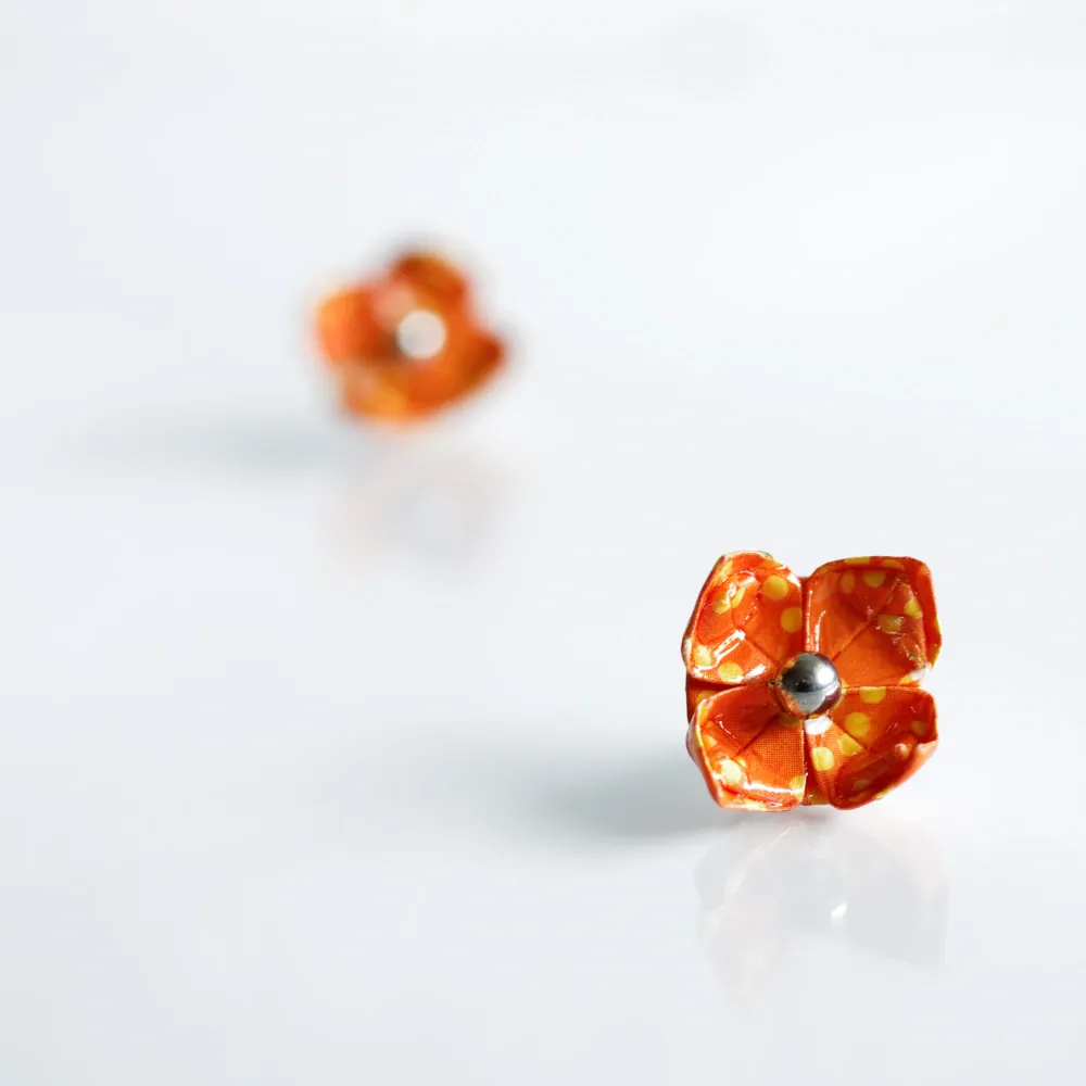 Náušnice "Ohnivý květ" (lotos)