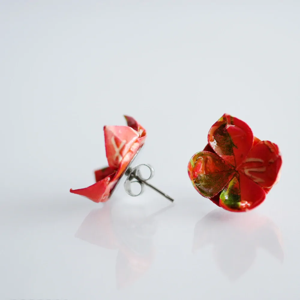 Náušnice "Red Berries" (lotos)