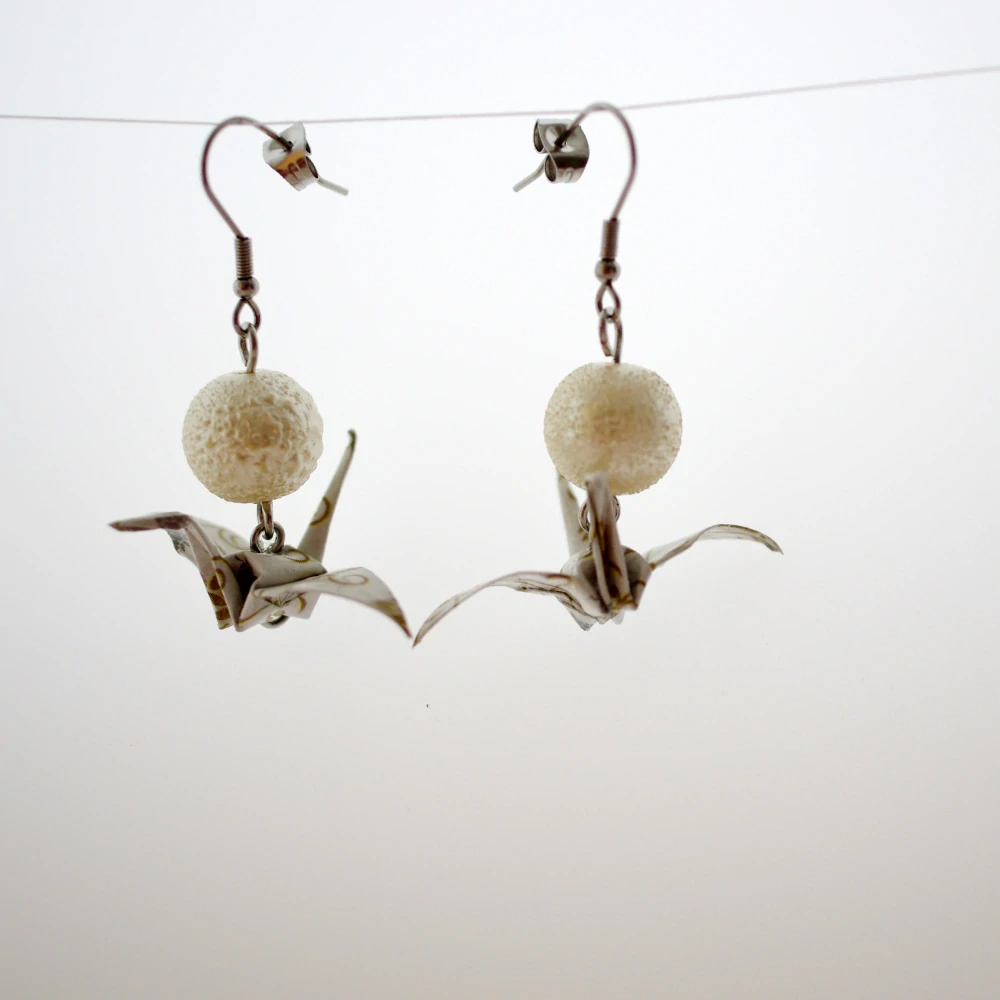 Náušnice "Zářící" (jeřáb)