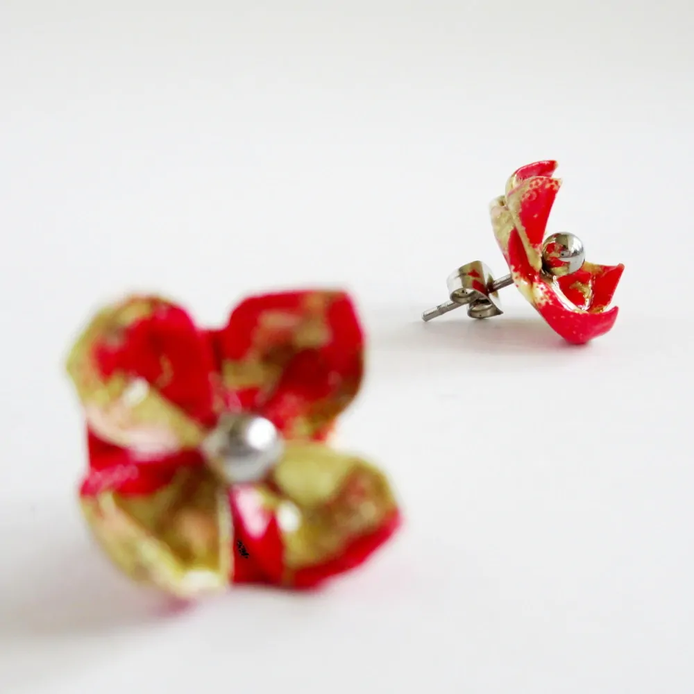 Náušnice "Pro Červenou Karkulku" (lotos)