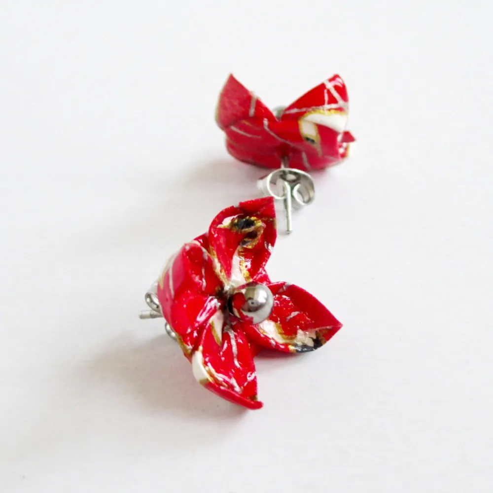 Náušnice "Letící jeřábi" (lotos)