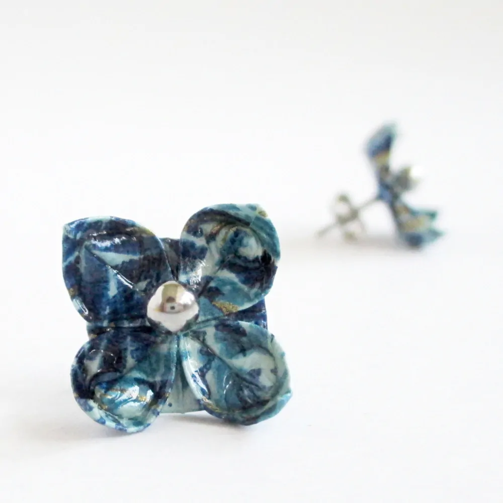 Náušnice "Dívka v modrém" (lotos)