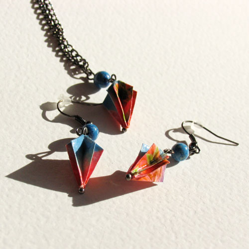 Sada šperků "růžovo-modrá  paraplíčka"