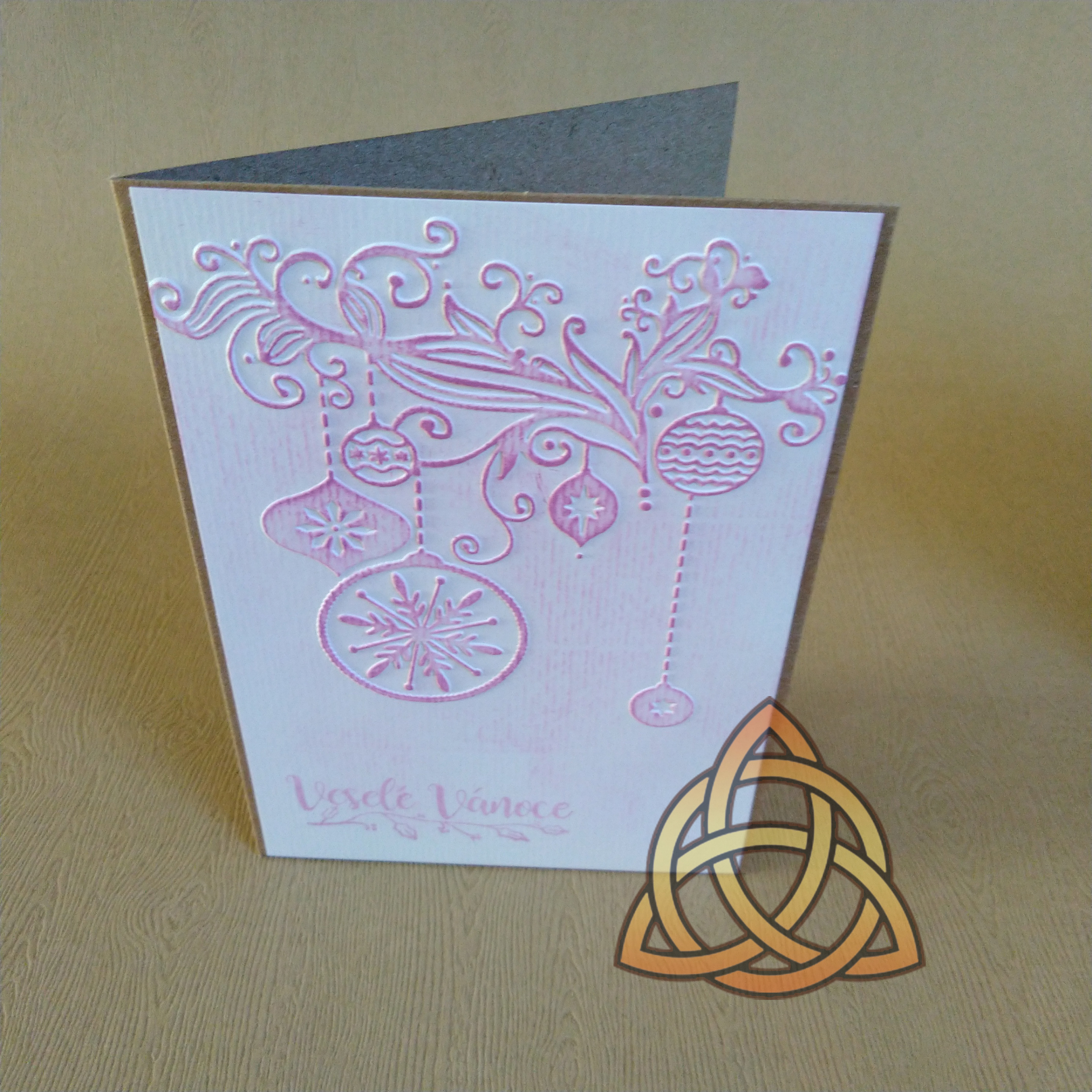 Přání vánoční "Vánoční dekorace ve fialové"