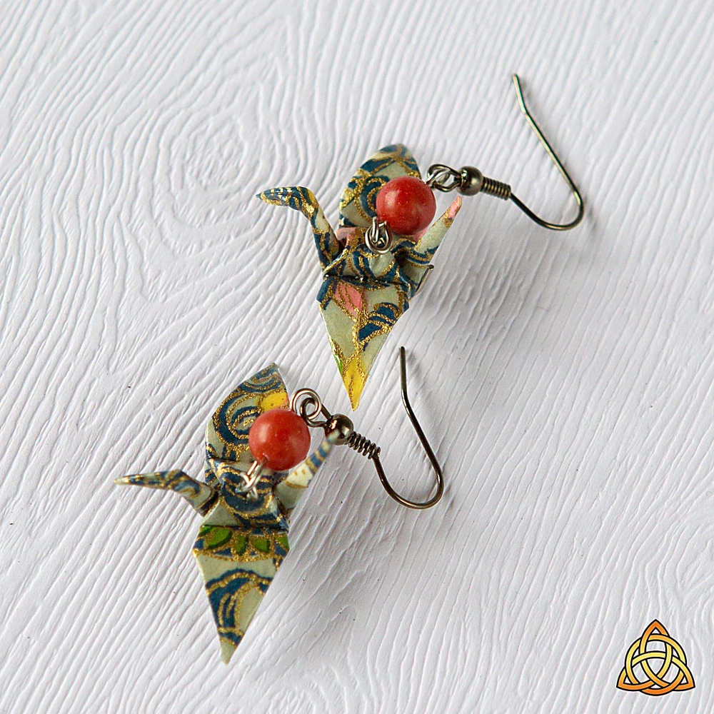 Náušnice "Bláznivá nálada" (jeřáb)