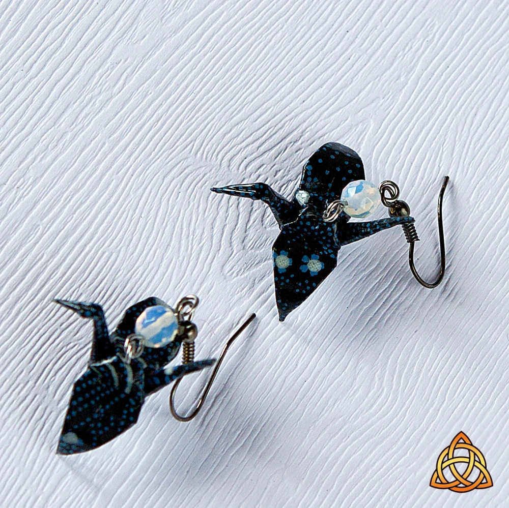 Náušnice "Hvězdy nad hlavou" (jeřáb s opalitem)