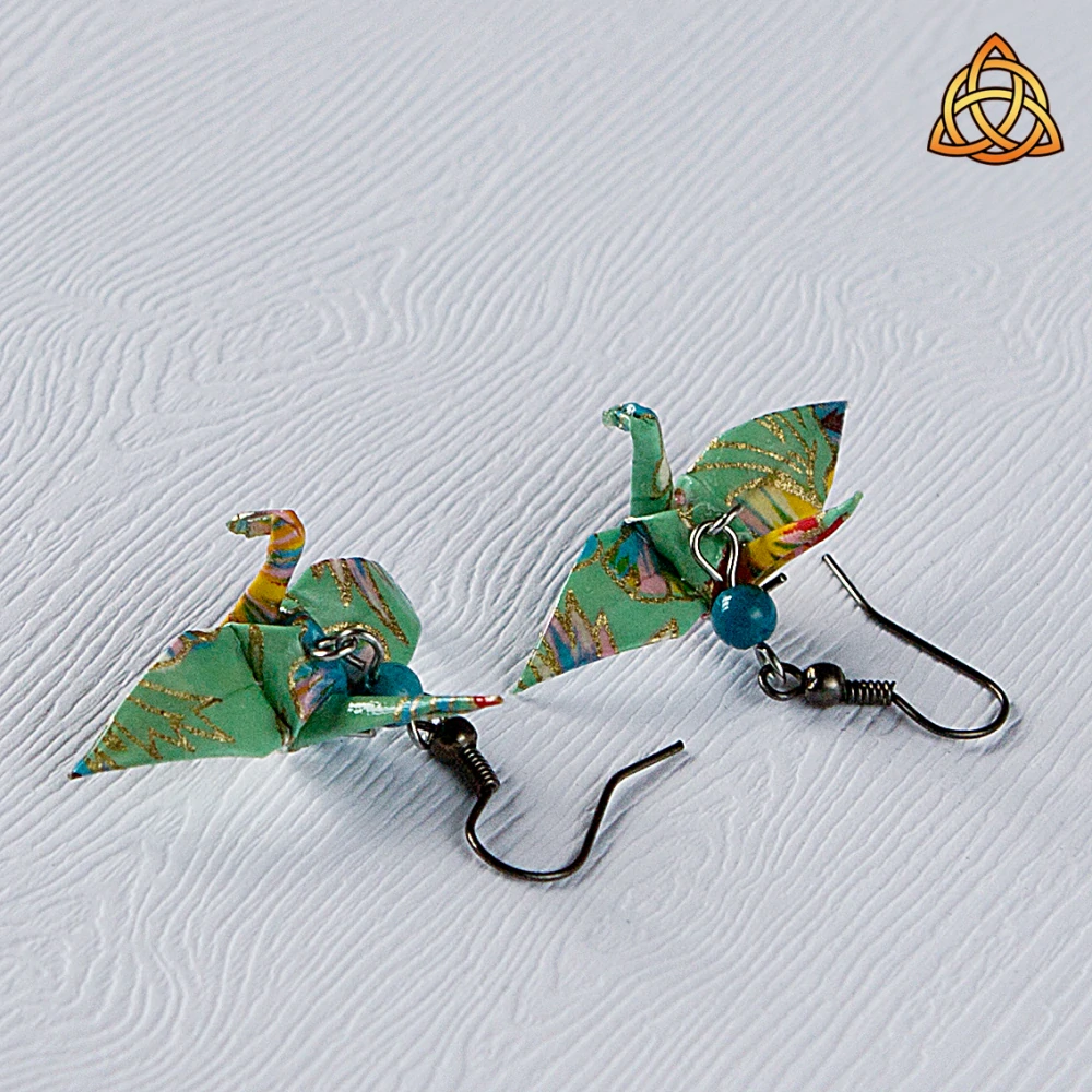 Náušnice "Rozkvetlá louka" (jeřáb s tyrkysem)