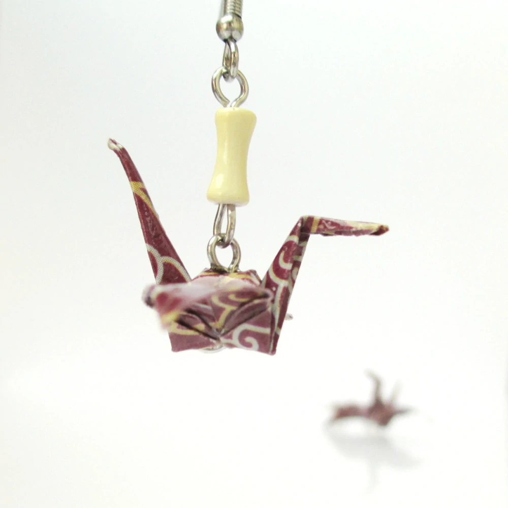 Náušnice "Fialová romance" (jeřáb)