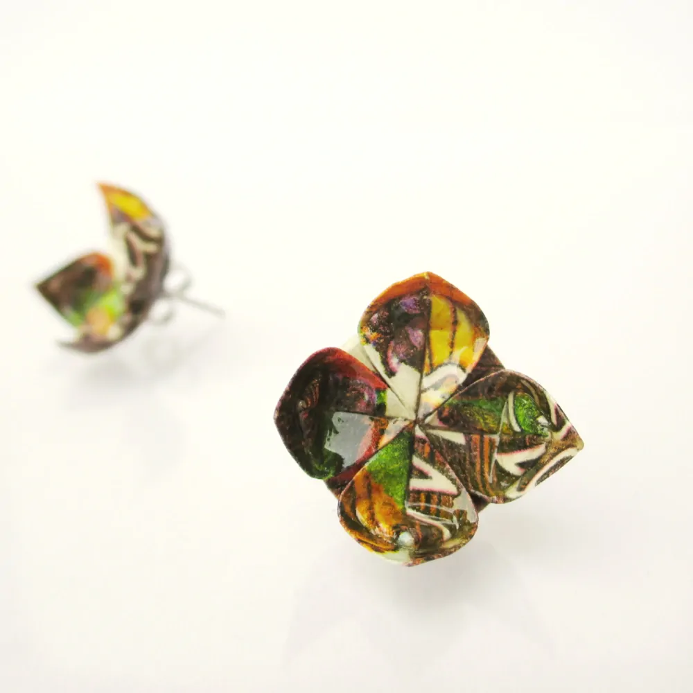 Náušnice "V barvách podzimu" (lotos)