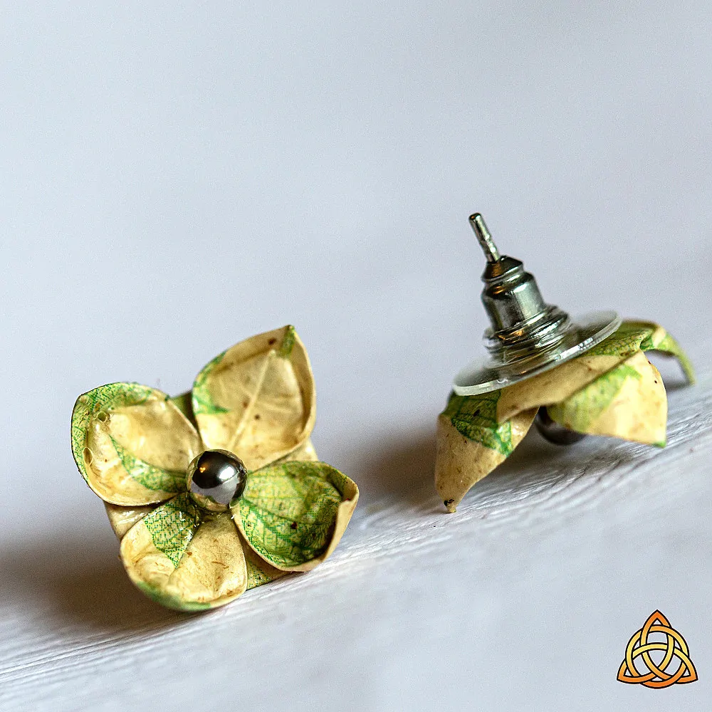 Náušnice "Čajové lístky" (lotos)
