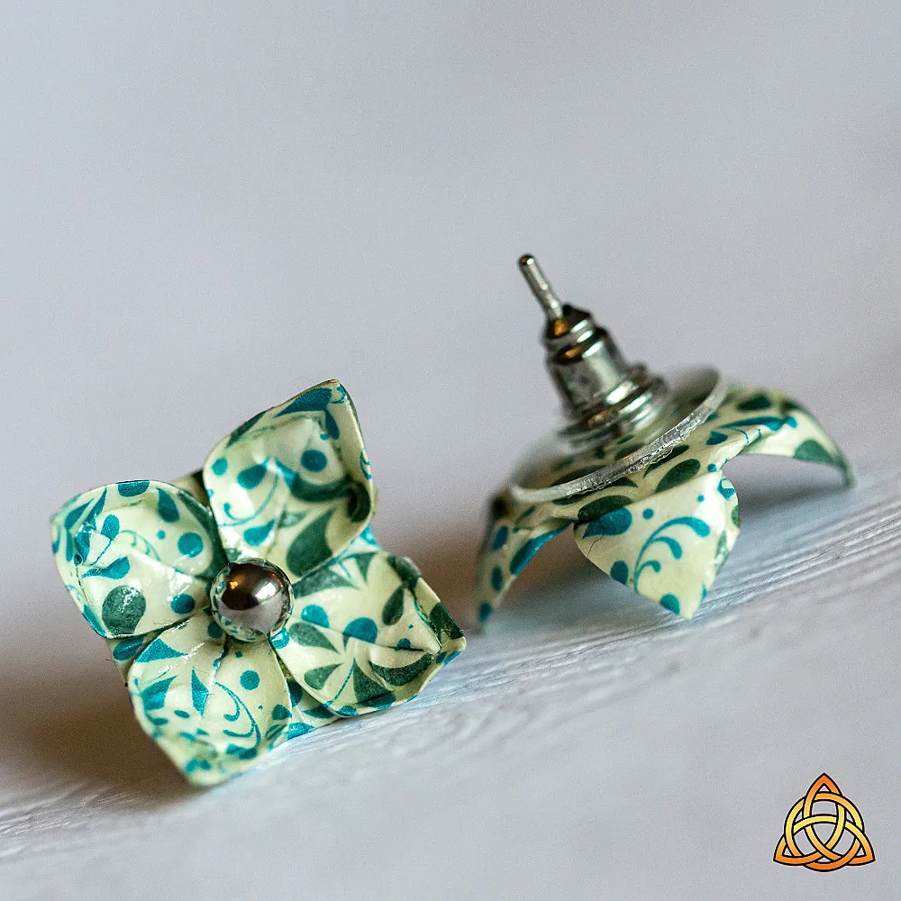 Náušnice "Květy v kapkách deště" (lotos)