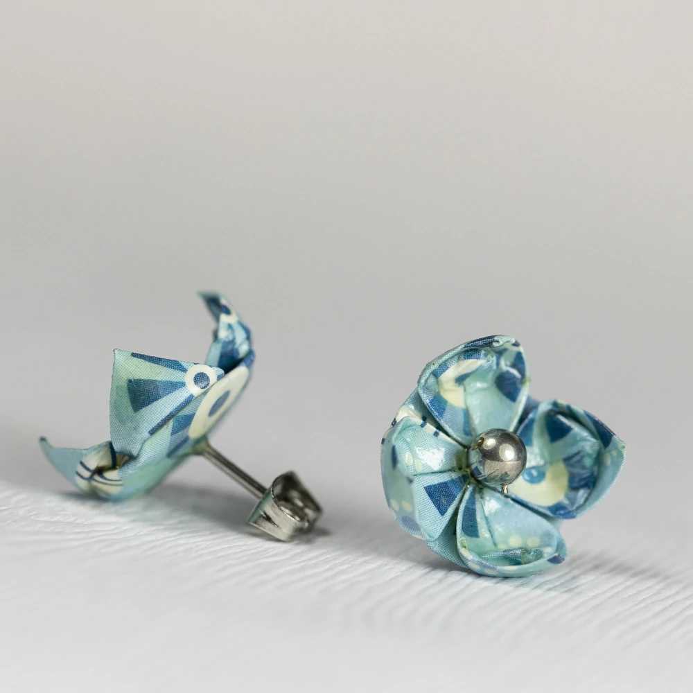 Náušnice "Modré ornamenty" (lotos)