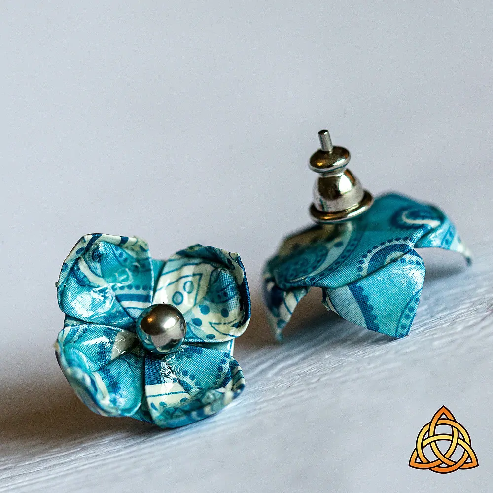 Náušnice "Modré paisley" (lotos)