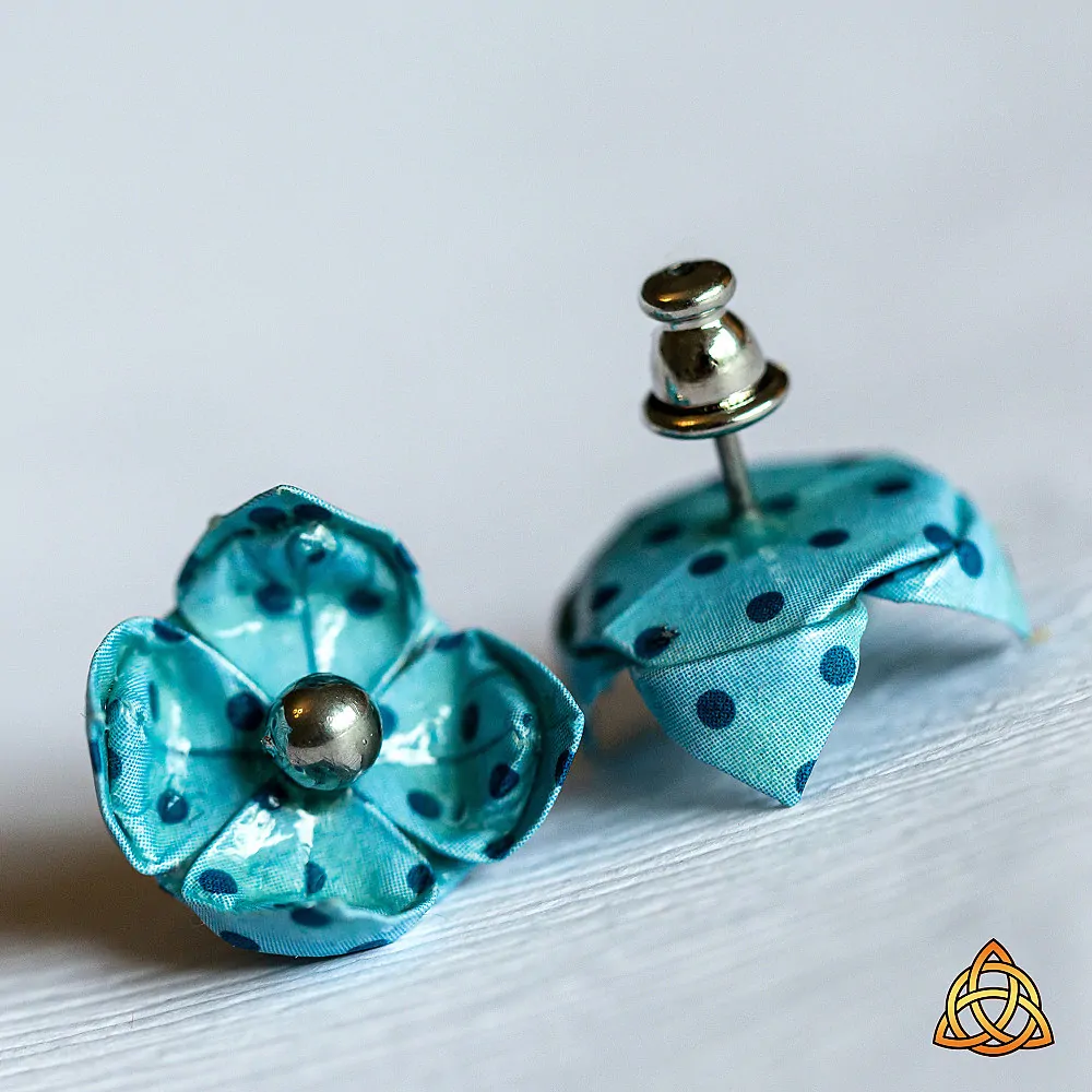 Náušnice "Modré puntíky" (lotos)