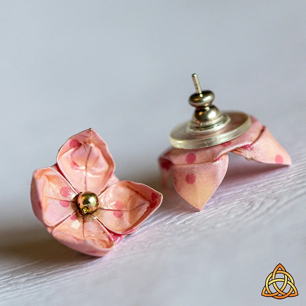 Náušnice "Puntíkatá růžovka" (lotos)