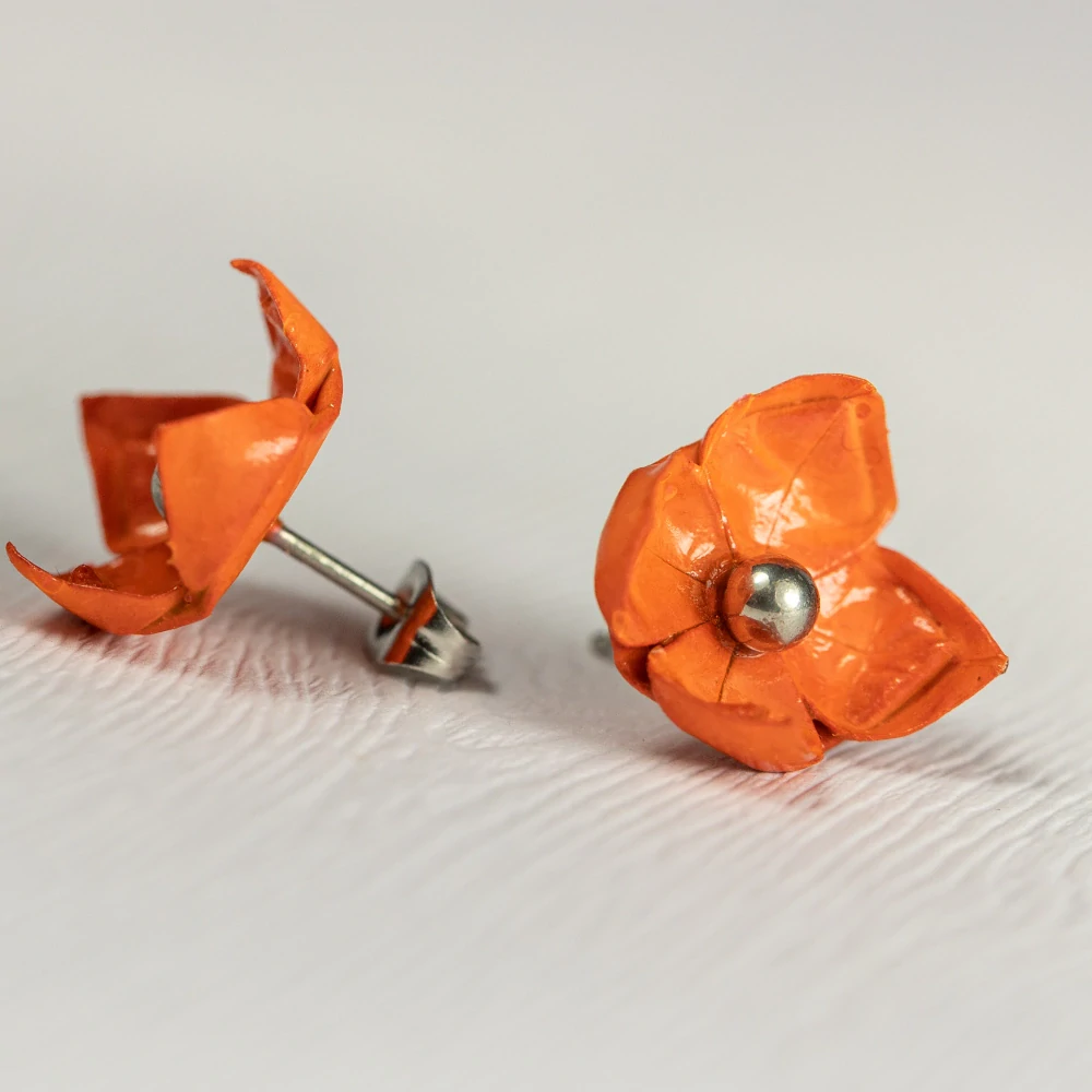 Náušnice "Rudá" (lotos)