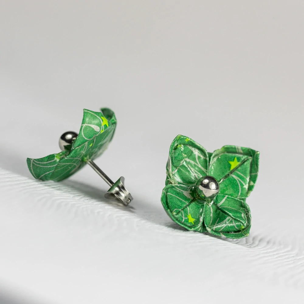 Náušnice "Zelená zima" (lotos)