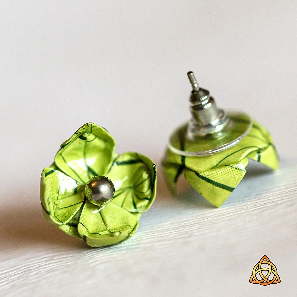 Náušnice "Zelené linky" (lotos)