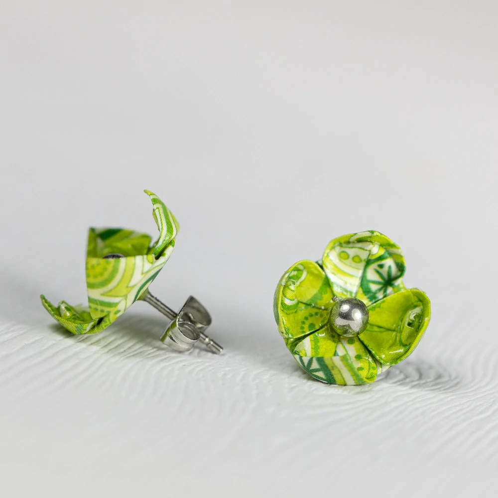 Náušnice "Zelené paisley" (lotos)