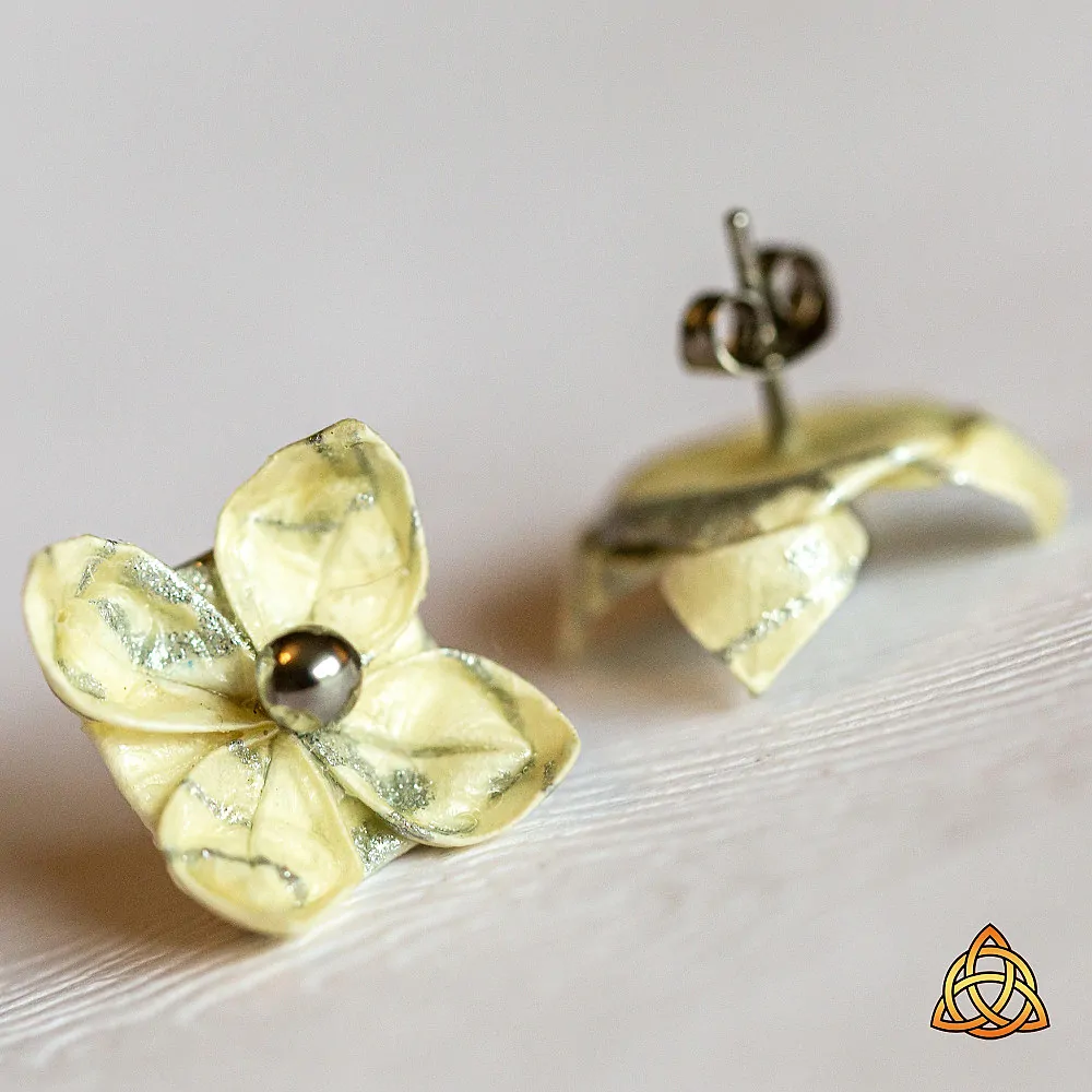 Náušnice "Stříbrem kreslené" (lotos)