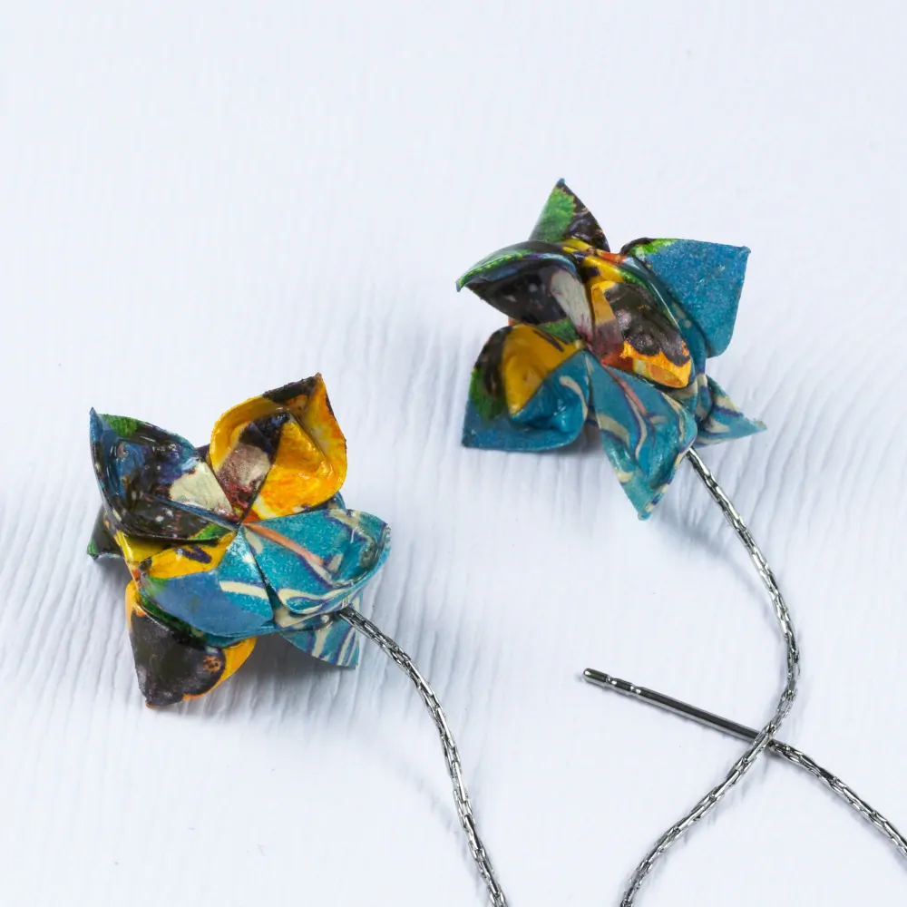 Náušnice "Obří porce zdraví" (dvojitý lotos na řetízku)