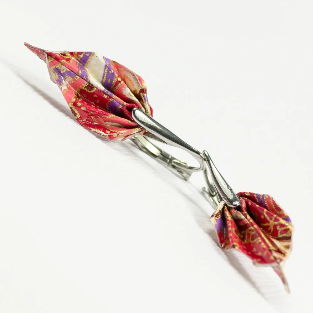 Náušnice "Dotek purpuru" (listy)